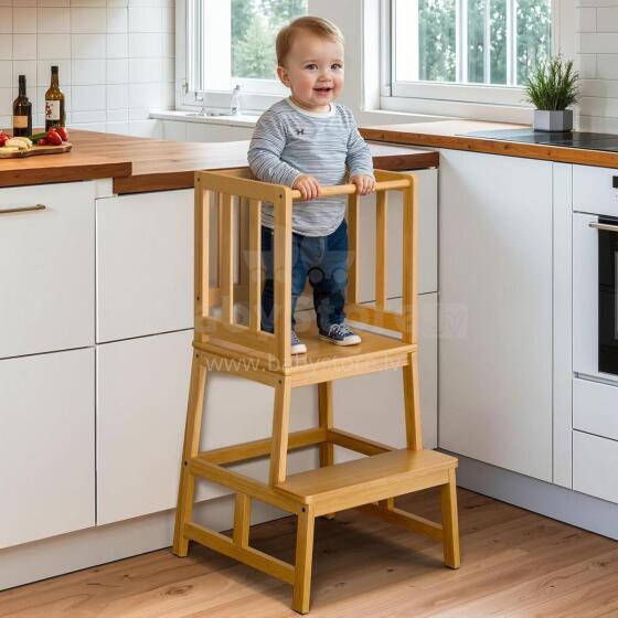 Cosyland Wooden Learning Tower Art.224043 Natural koka bērnu kāpslītis/pakapiens [kāpslis]