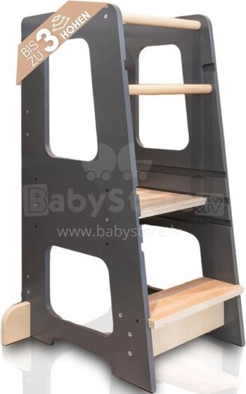 Wooden Learning Tower Art.224044 Grey Деревянный кухонный табурет/ступенька для малышей