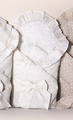 MimiNu Art. 22462 Cream&Beige Stars Хлопковый конвертик одеялко для выписки (для новорождённого) 80х80 см