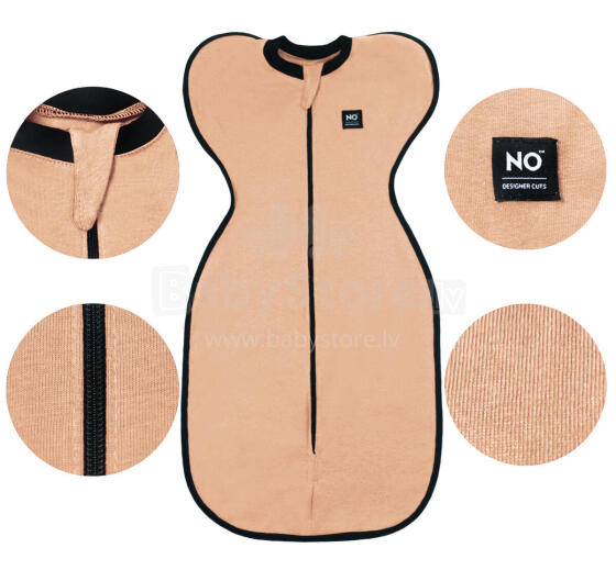 La Bebe™ NO Swaddle Up S Art.224709 Beige Kokvilnas guļammaiss-autiņš S izm.