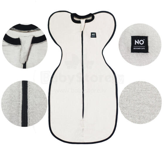 La Bebe™ NO Swaddle Up S Art.224710 White Kokvilnas guļammaiss-autiņš S izm.