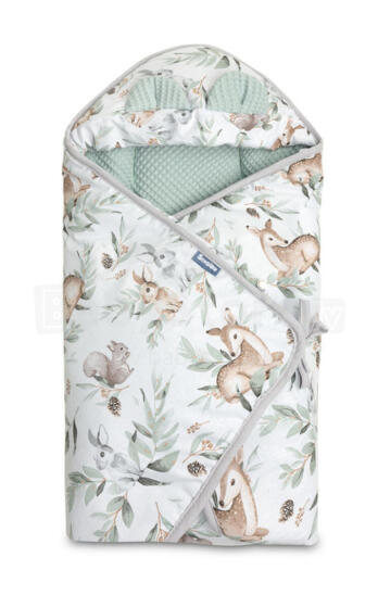 WAFFLE CARRY-COT SWADDLE BLANKET - DEERS MINT