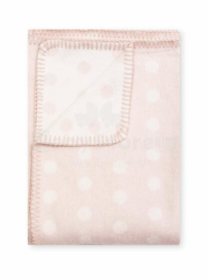 Kids Blanket  Cotton  Dots  Art.22490 Pink  Детское одеяло/плед из натурального хлопка 100х140см(B категория качества)