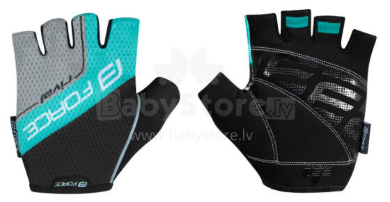 Велоперчатки FORCE RIVAL Black/Turquoise L