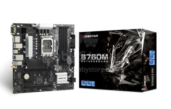 Mainboard BIOSTAR Intel B760 Express LGA1700 Micro-ATX Memory DDR5 Memory slots 4 1xPCI-Express 3.0 1x 1xPCI-Express 3.0 16x 1xPCI-Express 4.0 16x 2xM.2 1x15pin D-sub 1xDVI-D 1xHDMI 1xDisplay