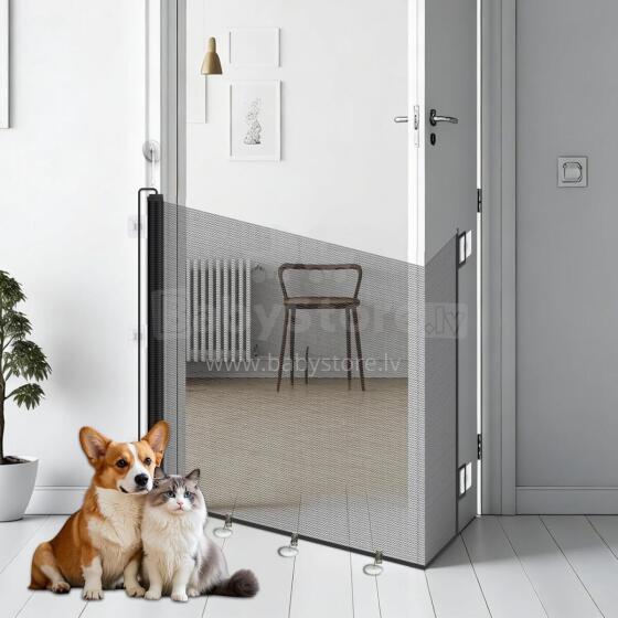 Extendable Stair Gate with Adjustable Lock 150x78 Art.225826 Black Izvelkami kāpņu vārti ar regulējamu slēdzeni un apakšējo skavu