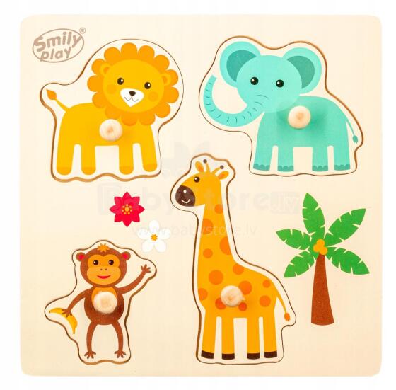 Smily Play Puzzle Animals Art.SPW83799  Деревянная пазл