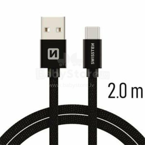 Swissten Textile Universāls Quick Charge 3.1 USB-C Datu un Uzlādes Kabelis 2m
