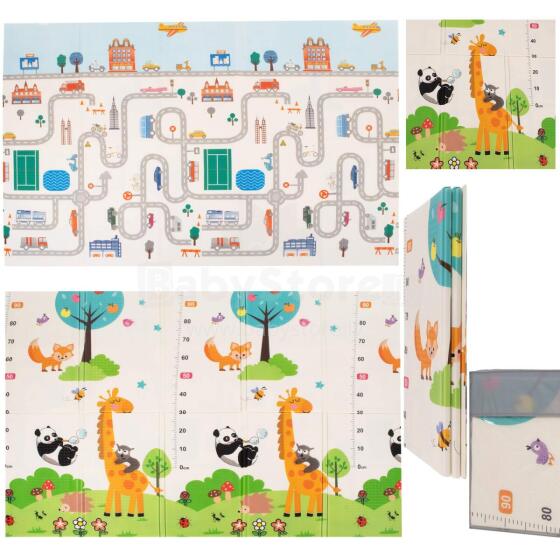 Double-sided foldable foam play mat for children Springos KM0021, 150x200 cm, non-slip