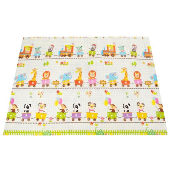 Двусторонний складной игровой коврик для детей Springos KM0022, 150x200 см, с транспортом