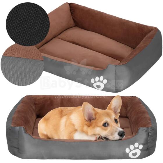 Dog, cat bed M Springos PA0329M, resting place 58x47x14.5 cm brown-gray