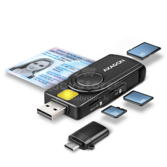 CRE-SMP2A ID un SD/microSD/SIM karšu lasītājs PocketReader USB