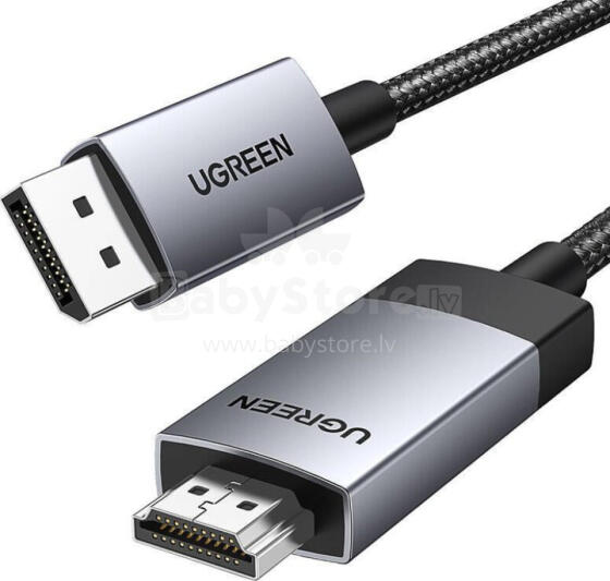 Ugreen DisplayPort — HDMI kabelis 1 m, pelēks (15773)