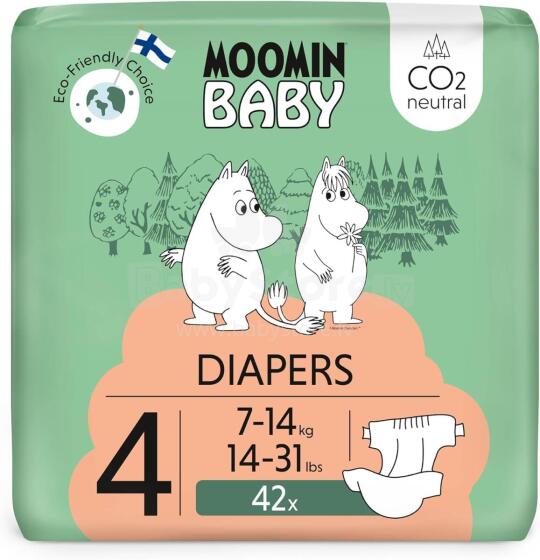 Moomin Baby Eco Nappie Art.226553 Ekoloģiskās autiņbiksītes  4 izmērs, 7-14 kg