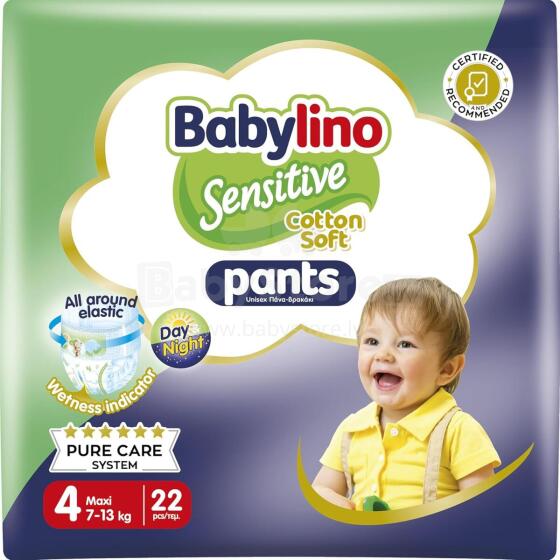 Babylino Sensitive Cotton Soft Nappies Art.226554  Экологические подгузники-трусики 4 размер,7-13 кг