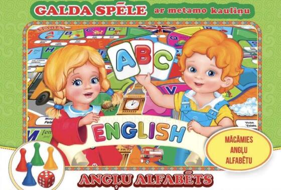 Kids Book Art.226564 Galda spēle ar metamo kauliņu Angļu alfabēts