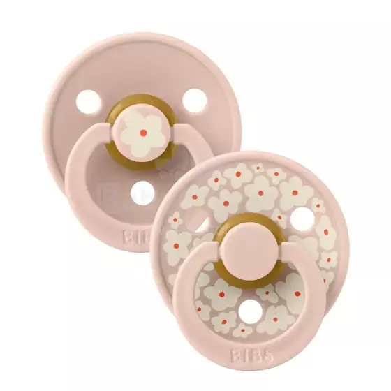 Bibs Liberty Colour Round – Jasmine Blush Mix Art.226676 Apaļš māneklītis (knupītis) no 100% naturāla kaučuka no 0-6 mēn. (2 gb.)