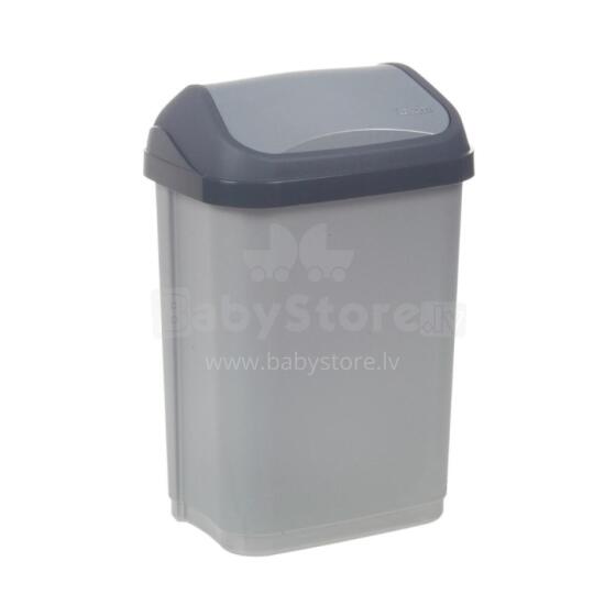 Waste bin with rotating lid 10L Swantje 25.5x19x38cm light silver