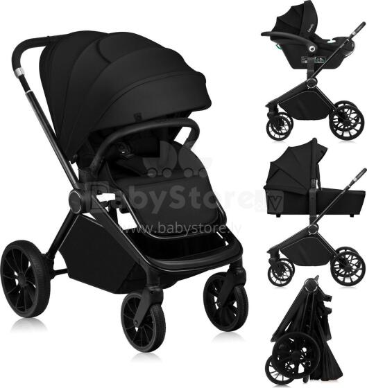 Lionelo Mika Plus 3 in 1 Art.226858 Black Onyx  Universālie rati 3 in1