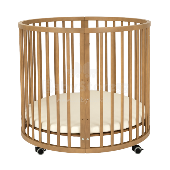 La Bebe™ Box Novi Mila Rond   Art.227060 Amber Oak Стильная круглая деревянная кроватка