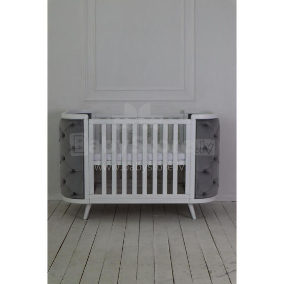 La Bebe™ Boho Slim 4 in 1 Art.9403500000vp White/Beige Velour Daudzfunkcionāla gulta  4 vienā