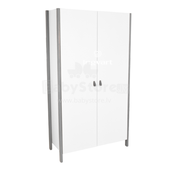 La Bebe™  Scandi Wardrobe Art.227071 White/Grey Divu durvju koka skapis