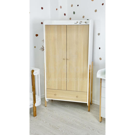 La Bebe™ Nika Wardrobe Art.227073 White/Natural