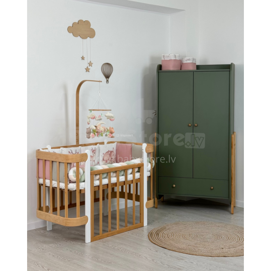 La Bebe™  Nika Wardrobe Art.227074 Forest Green Divu durvju koka skapis