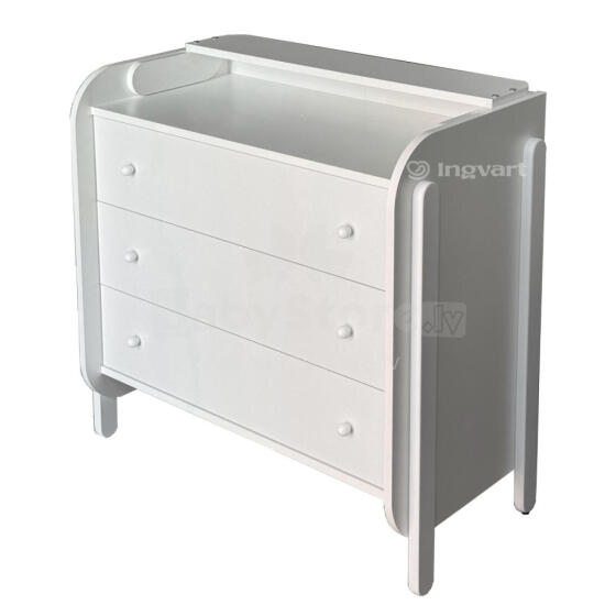 La Bebe™ Nika Art.227083 White Kumode ar koka pārtināmu virsmu