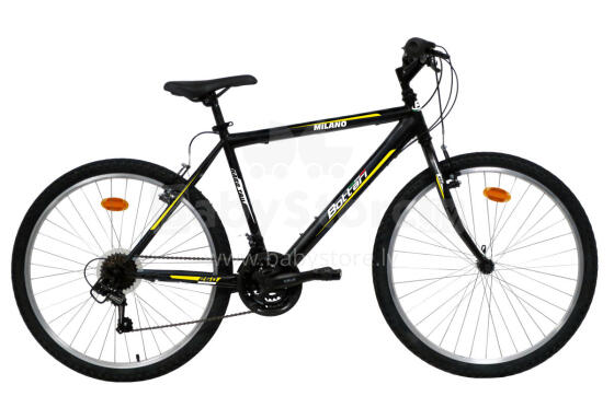 Vīriešu velosipēds 26'' ''MILANO'', melns/dzeltens