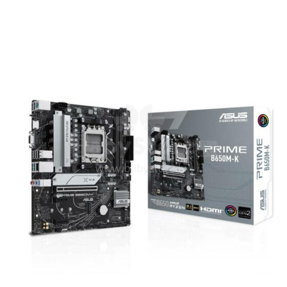 Mainboard ASUS AMD B650 SAM5 Micro-ATX Memory DDR5 Memory slots 2 2xPCI-Express 4.0 1x 1xPCI-Express 4.0 16x 2xM.2 1x15pin D-sub 1xHDMI 4xUSB 2.0 4xUSB 3.2 1xPS/2 1xRJ45 3xAudio port PRIMEB65