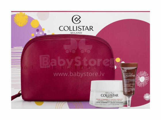Komplekts Pure Actives Vitamin C + Ferulic Acid Cream Attivi Puri Vitamin C Ferulic Acid Cream 50 ml + Hyaluronic Acid Peptides Eye Contour 5 ml + Cosmetic Bag The Bridge