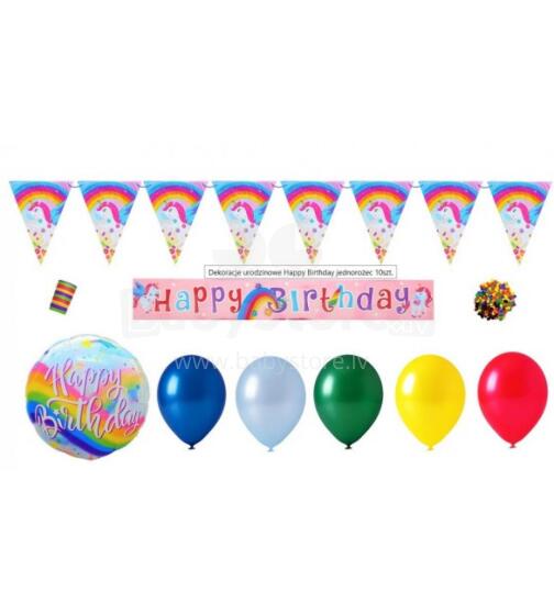 Dekors "Happy Birthday-UNICORN" KIK-5826-izpārdošana
