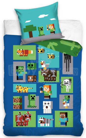 Carbotex  Bedding Set Minecraft Art.MC002-13 Kokvilnas gūltas veļas komplekts 140x200