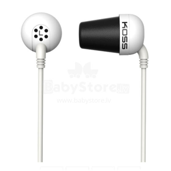 Koss Plug In-ear, 3.5 mm, White, Noice canceling,