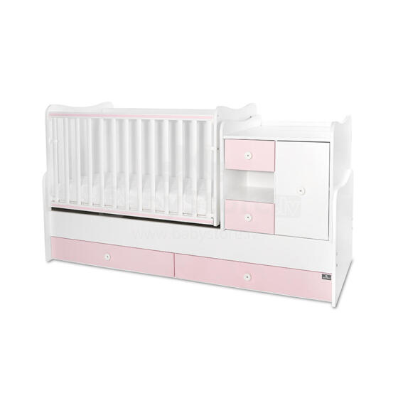 Lorelli MiniMax Art.10150500038A Pink bērnu gulta-transformeris ar kumodi
