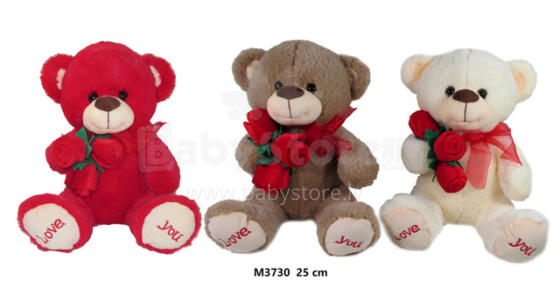Lācis ar ziedu LOVE YOU 25 cm M3730