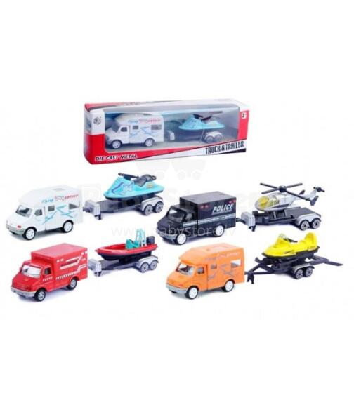 Automašīna 24 cm ar piekabi Q7007