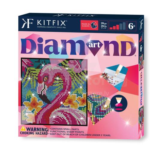 KITFIX Amatniecības komplekts Diamond Art dimantiņu māksla, Flamingo