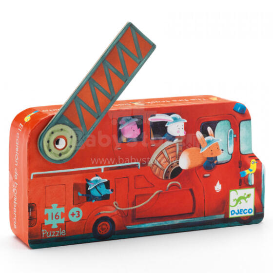 Silhouette puzzles - The fire truck - 16 pcs
