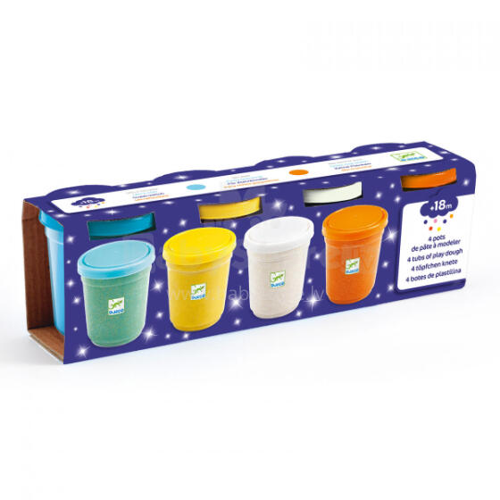 Plastilīns ar spīdumiem - 4 krāsas