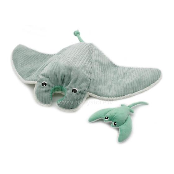 Plush toy - Ptipotos - Manta Ray Mum&Baby - Mint
