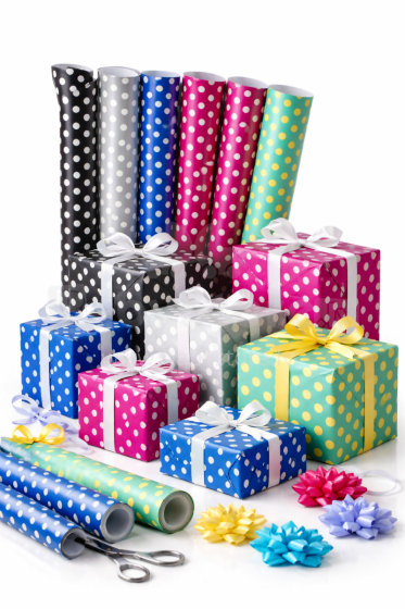Gift Paper DeLux Spots Art.230326 Подарочная бумага 200x70см