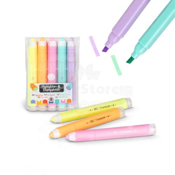 ABC Champions - Highlighter & stamp pen, set of 5