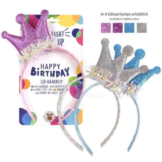 Birthday Fun - LED Headband with Crown (1 pc., 4 designs)