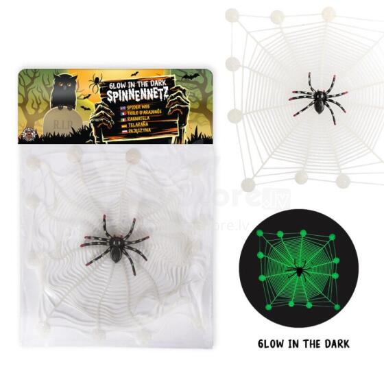 Zombie Zone - Spider Web with Spider (glow in the dark)