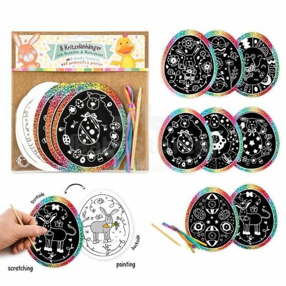 Tommy&Frida - Scribble eggs for scratching off & colouring, set of 8