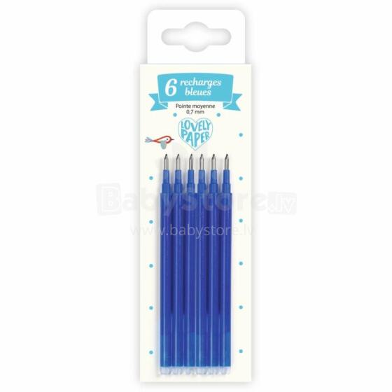 Set of 6 blue refills