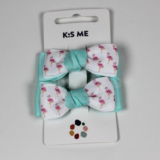 Hairclips with bows - Flamingo (2 pcs)