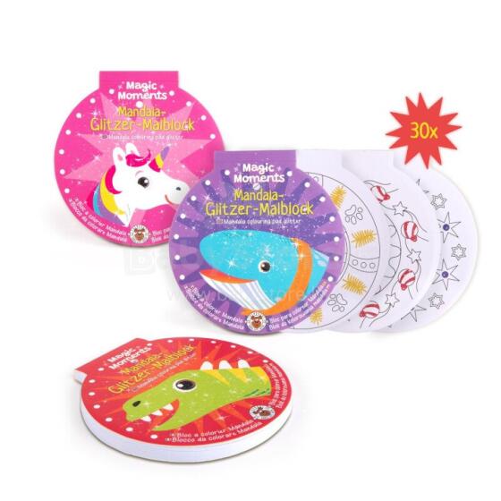Magic Moments - Colouring notepad with glitter - Mandalas (1 pc., 3 designs)